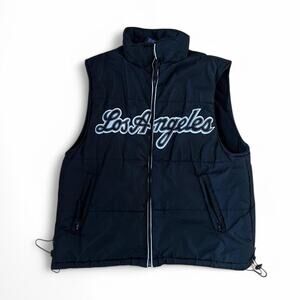Black Los Angeles Puffer Vest, Men's Small